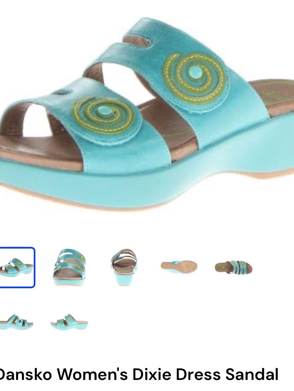 Dansko Dixie dress sandal Turquoise Double-Strap Slide Sandal